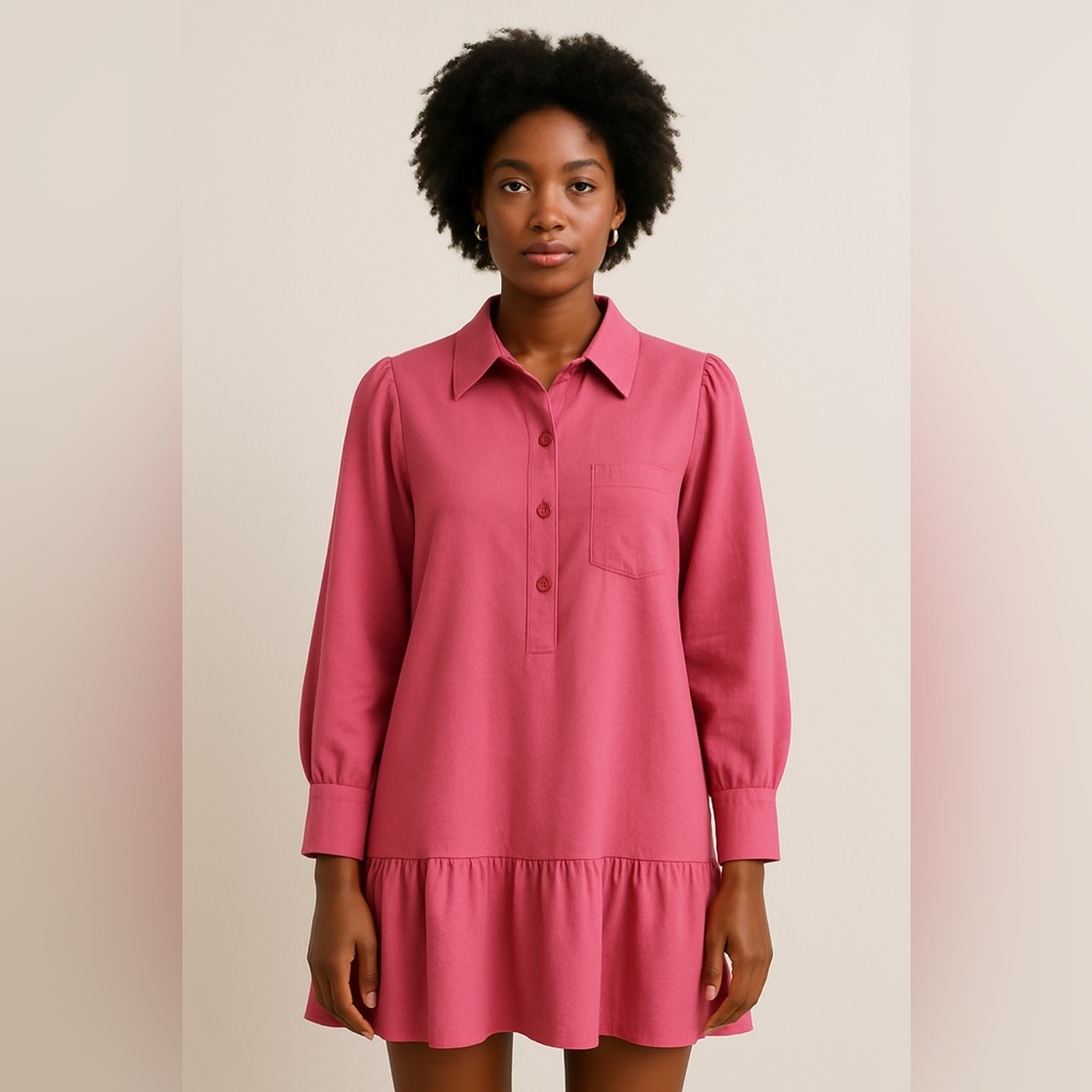 Tahari Pink Button-Up Dress Size X-Small